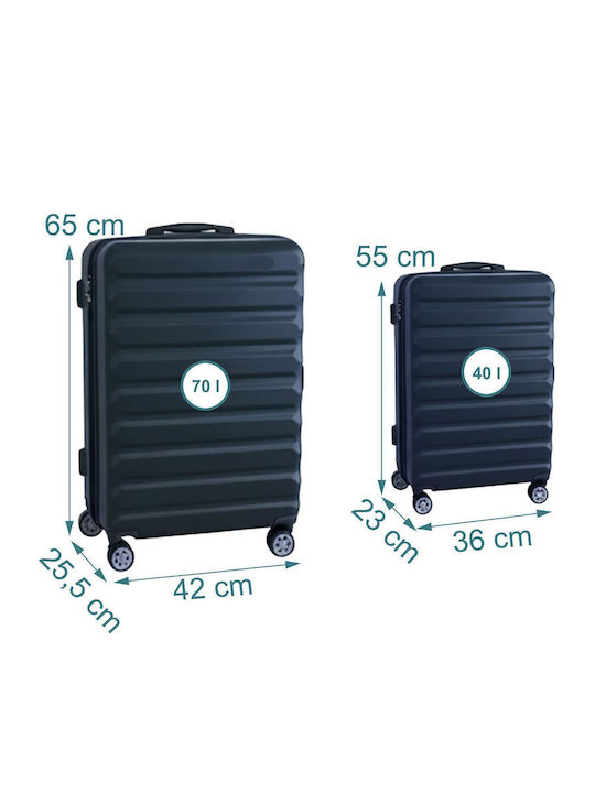 Relaxdays Reise Koffer Dunkelblau/Schwarz Set 2 Stück