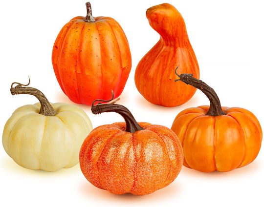 Autumn Pumpkin Decoration 10x8 Cm 6 Models Warm Colors Orange Red White
