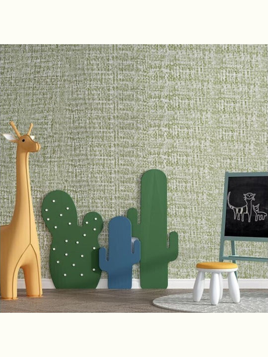 Tapet Autocolant Lavabil Verde Material Textil 100x50cm