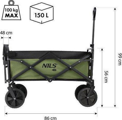 Green Beach Transport Trolley 100kg Nils Camp Nc2602 150l