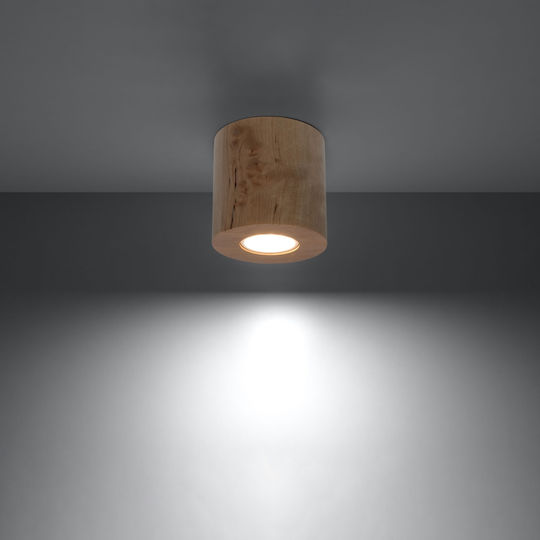Sollux Φωτιστικό Οροφής Orbis 1 Ξύλο 1xgu10/40w