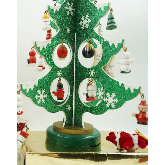 Arbore De Crăciun Verde Alb 8 Compartimente Ornamente 18,5 Cm X 33 Cm Lemn Alista Home Arbore De Crăciun Verde Alb 8 Compartimente Ornamente 18,5 Cm X 33 Cm Lemn Alista Home