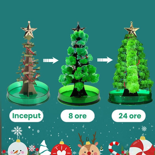 Paper Flowering Water Tree Flippy Magic Flowering Christmas Tree Toy Slow Growth In 8-24 H Christmas Decoration 16.5 X 9.5 X 9.5 Cm Green