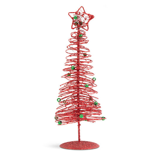 Ornament Decorativ Metalic De Crăciun Pentru Brad 28 Cm Roșu