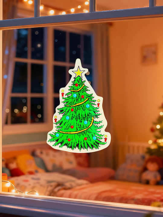 Christmas Window Decoration 30x29 Cm Christmas Tree Design Suction Cup Ornament