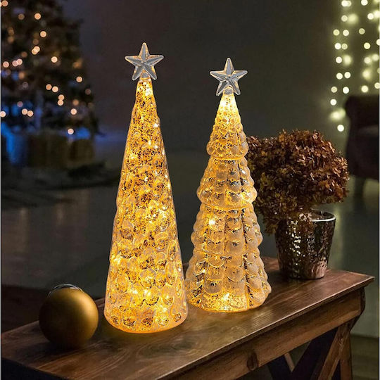 Christmas Decoration Flippy Tree Star Model Glass Lights 3 Aa Batteries 24 X 8 Cm Gold