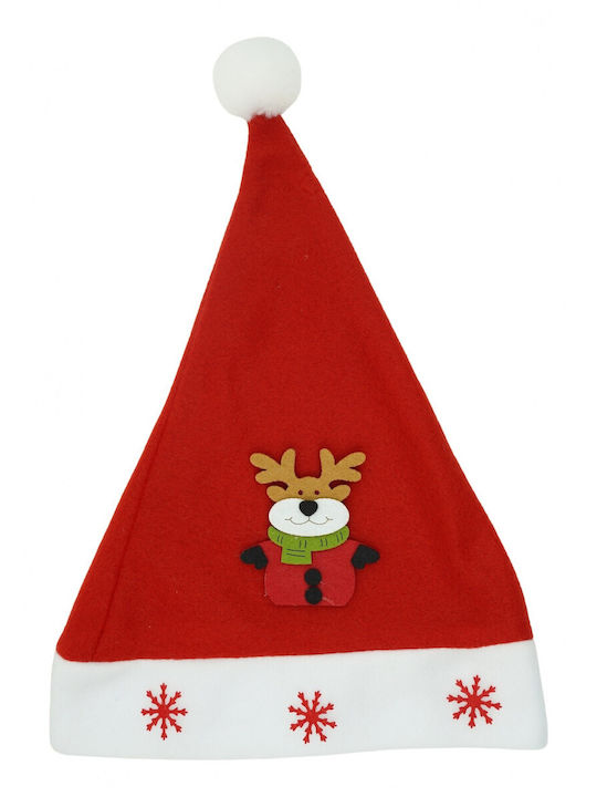 Santa Claus Hat Alista Home Reindeer Pattern Snowflake Ornament Red One Size Textile Material