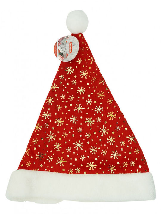 Pălărie Moș Crăciun Alista Home Ornament Fulgi De Zăpadă Aurii Roșie Mărime Unică Material Textil