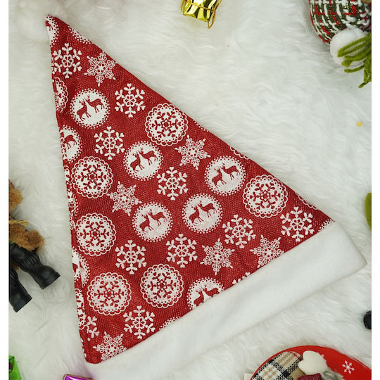 Pălărie Moș Crăciun Alista Home Ornament Fulgi De Zăpadă Sclipici Roșu O Mărime Material Textil