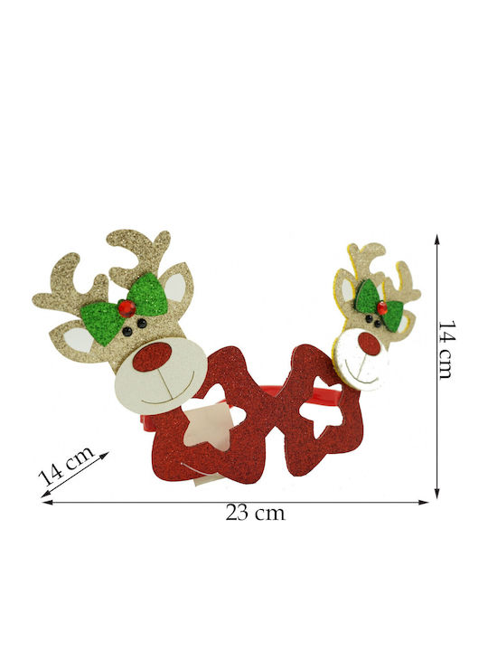 Christmas Party Glasses Star Reindeer Shape Red Plastic Polyester Alista Home