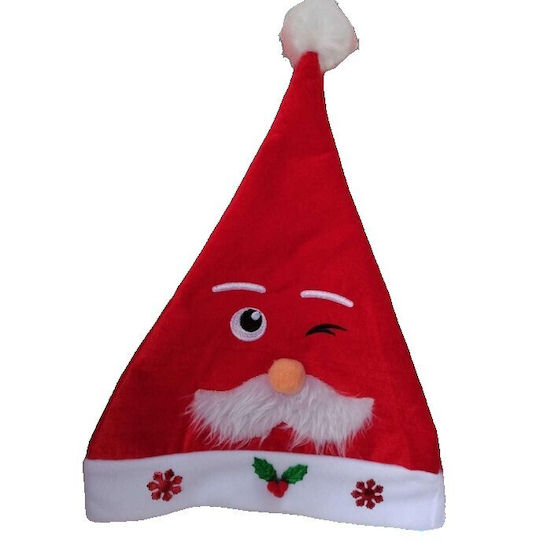 Pălărie Moș Crăciun Model Flippy 3 Mustață Moș Crăciun O Mărime Material Textil 30 X 40 Cm Alb Roșu