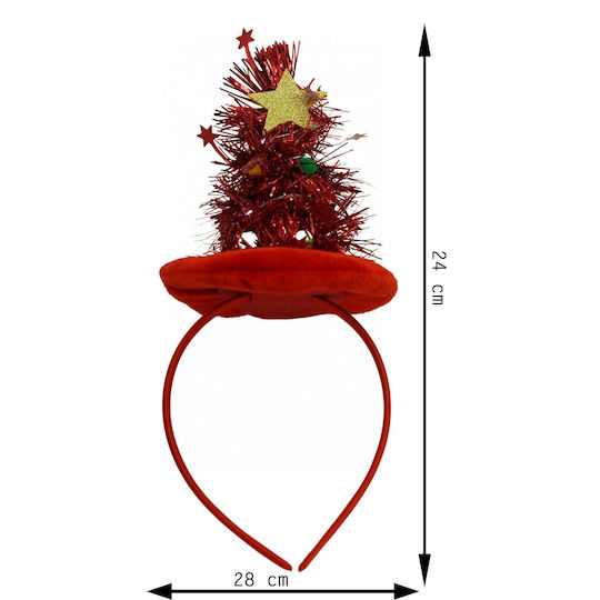 Christmas Tree Headband Wreath Red Color Standard Size Alista Home