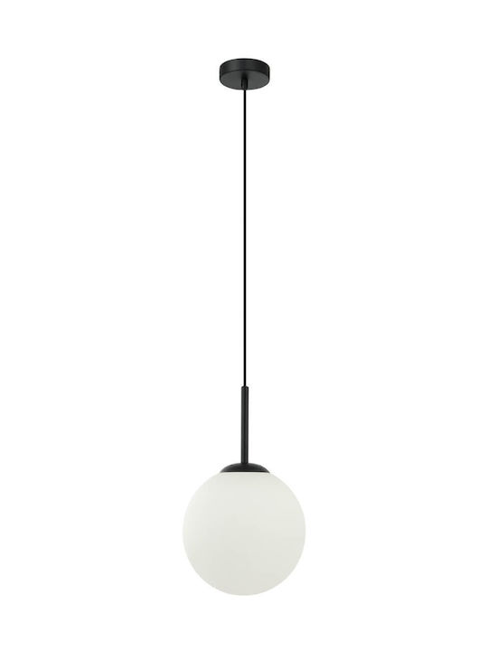 Italux Hanging Lamp Deore Pendant Lamp Pnd-5578-1s-bk Italux Metal Glass Black White