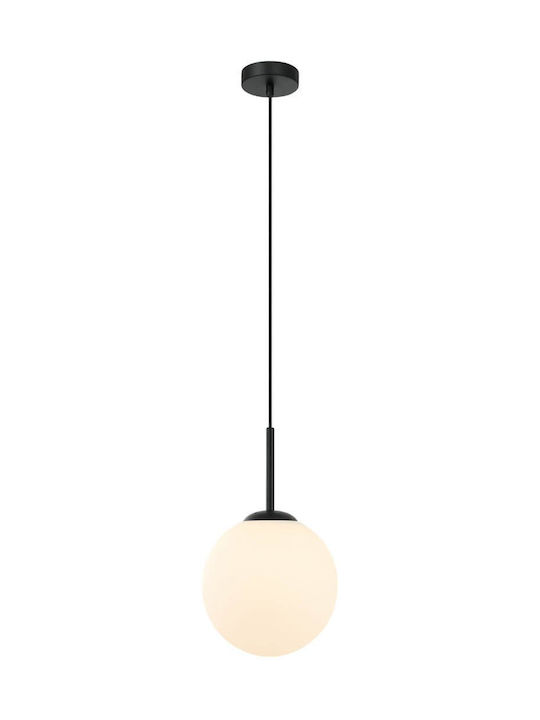Italux Hanging Lamp Deore Pendant Lamp Pnd-5578-1s-bk Italux Metal Glass Black White