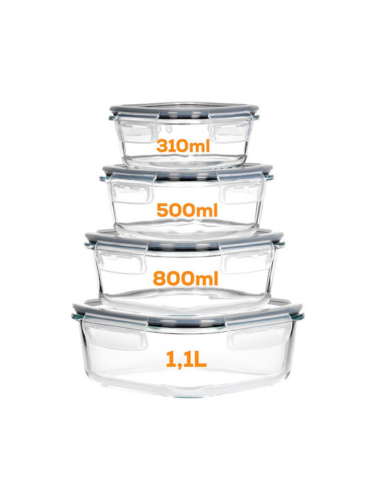 Vilde Vilde Set Mittagsboxen Glas Transparent 8 Stück