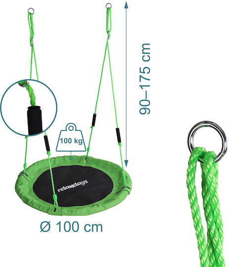 Relaxdays Nest Aufhängen Kinder Schaukel 175x100x100cm Weiß