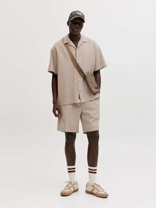 Resort Short Sleeve Shirt in Wide Line Vintage Khaki
