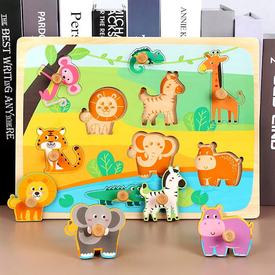 Puzzle Pentru Copii Din Lemn Pegged Pentru 3+ Ani 9 Piese Alista Home