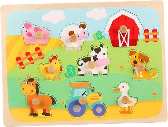 Puzzle Din Lemn Pentru Copii Pegged Pentru 3+ Ani 9 Piese Alista Home