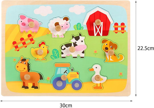 Puzzle Din Lemn Pentru Copii Pegged Pentru 3+ Ani 9 Piese Alista Home