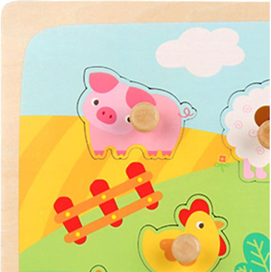 Puzzle Din Lemn Pentru Copii Pegged Pentru 3+ Ani 9 Piese Alista Home