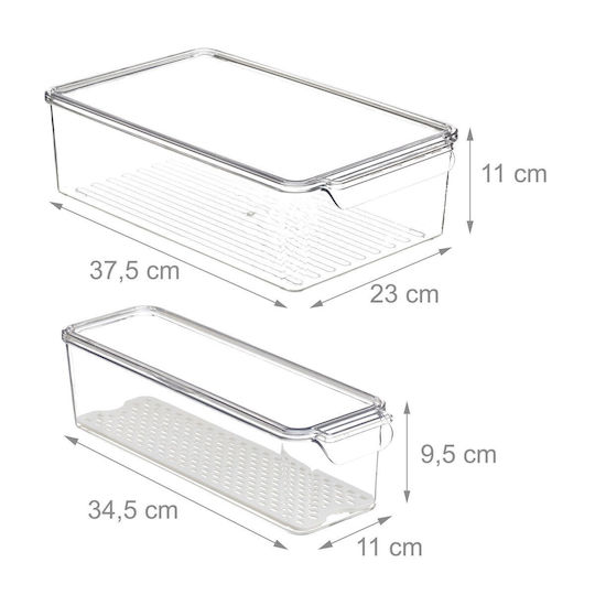 Relaxdays Recipient Închis Organizatoare Pentru Frigider De Uz General 11x37.5x23cm