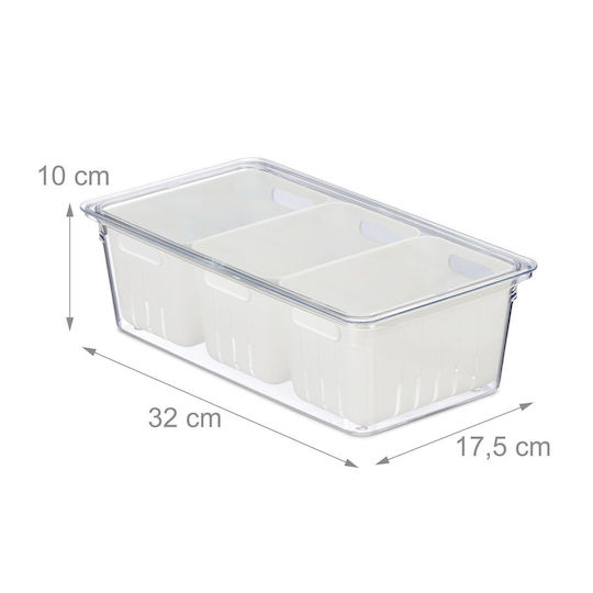 Relaxdays Recipient Închis Organizatoare Pentru Frigider Utilizare Generală 10x17.5x32cm