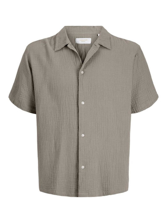 Памучна Риза с Къс Ръкав със Стандартна Кройка Vintage Khaki
