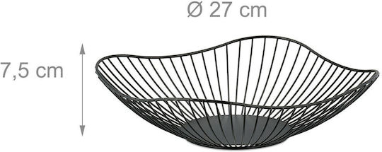 Relaxdays Fructieră Metalică Neagră 27 cm