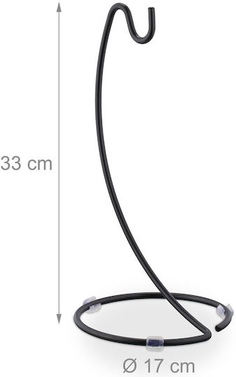 Relaxdays Bol De Fructe Negru 33x17x17 cm