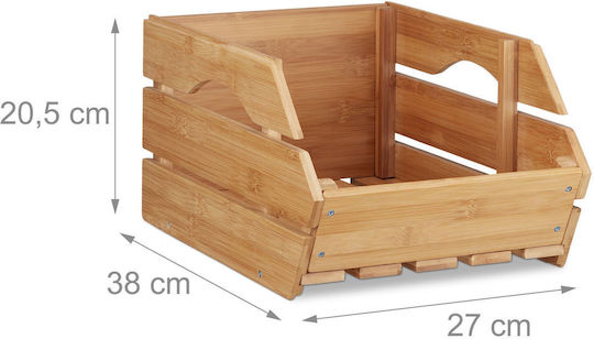 Relaxdays Boluri și Coșuri de Fructe Din Bambus Bej 20x27.5x38 cm