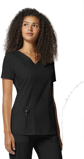 Γυναικεία Μπλούζα Cherokee Core Stretch V-neck 3 Τσέπες Black