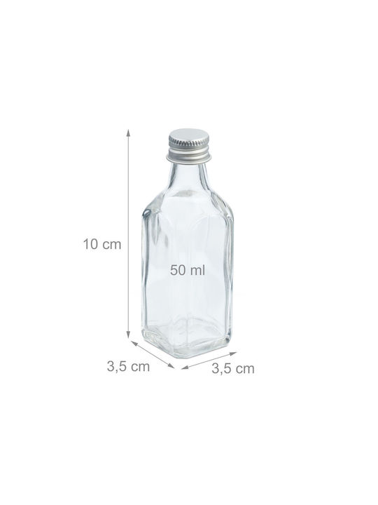 Relaxdays Sticlă De Apă Din Sticlă Cu Capac Șurub Transparent