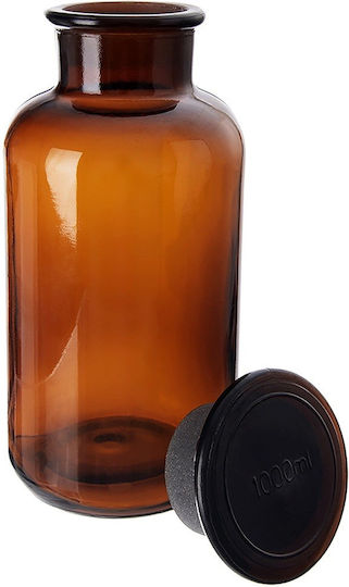 Orion Μπουκάλι Νερού Γυάλινο με Φελλό Καφέ 1000ml