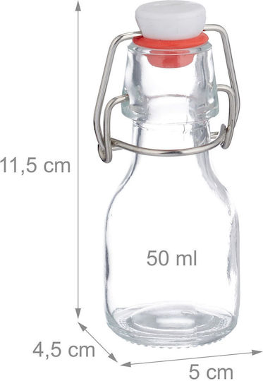 Relaxdays Sticlă Cu Clemă Transparentă 50ml