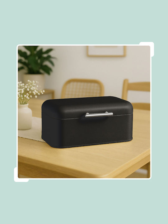 Relaxdays Metallischer Schwarzer Brotkorb 15,5x30x21cm