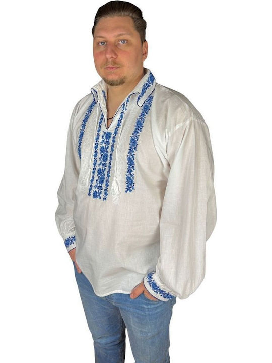 Bluza Albă/Albastru Marin