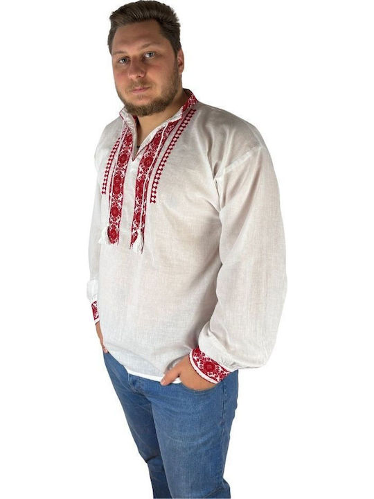Bluza White Crystal/roșu Burgundy