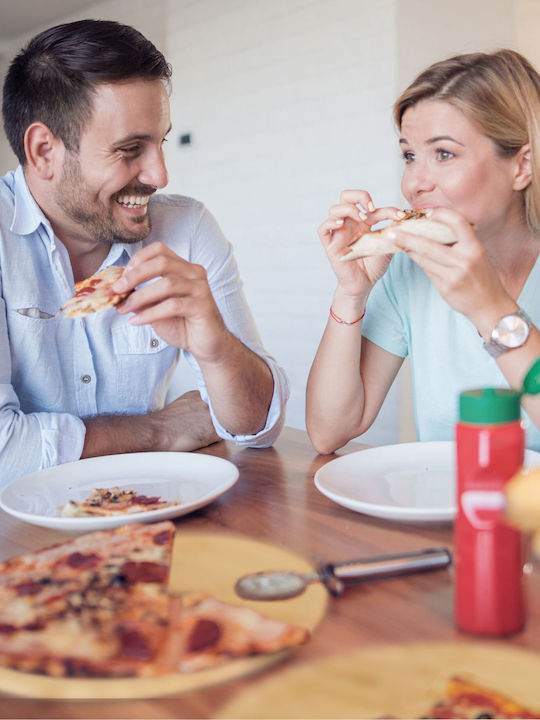 Relaxdays Plăci De Servire Pentru Pizza Din Lemn 32x32cm 4 Bucăți