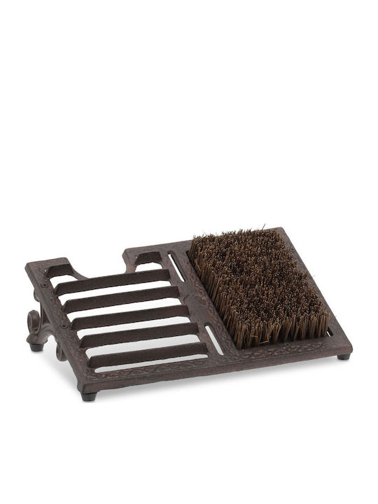 Relaxdays Gusseisen Schuhkratzer Dunkelbraun 12x22,5x33,5 cm