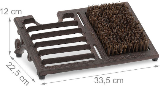 Relaxdays Cast Iron Shoe Scraper Dark Brown 12x22.5x33.5 Cm