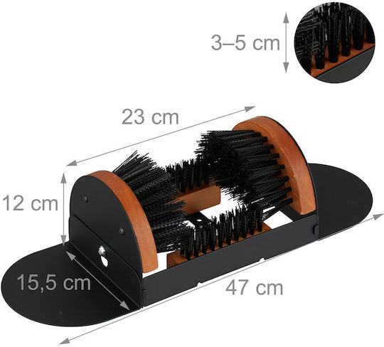 Perie Curățare Încălțăminte Relaxdays Negru Maro Dimensiuni 12x23x15.5cm Greutate 1.7kg