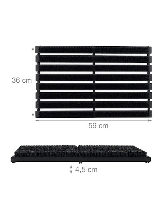 Relaxdays Perie pentru Încălțăminte Neagră 4.5x59x36cm 1.8kg Fabricată din Lemn Plastic