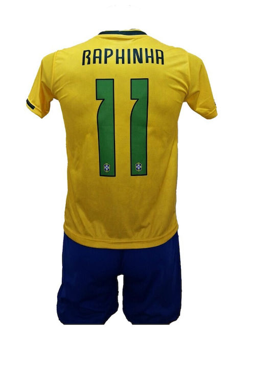 Kids Football Jersey Raphina National Brazil 1111-66