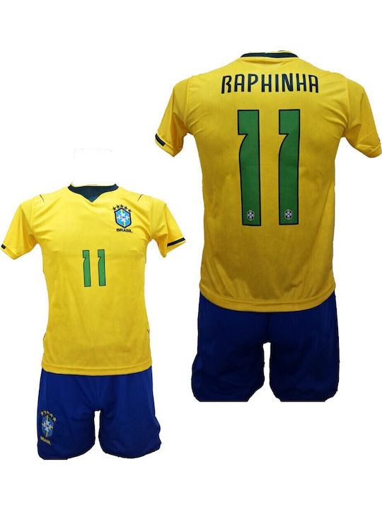 Kids Football Jersey Raphina National Brazil 1111-66