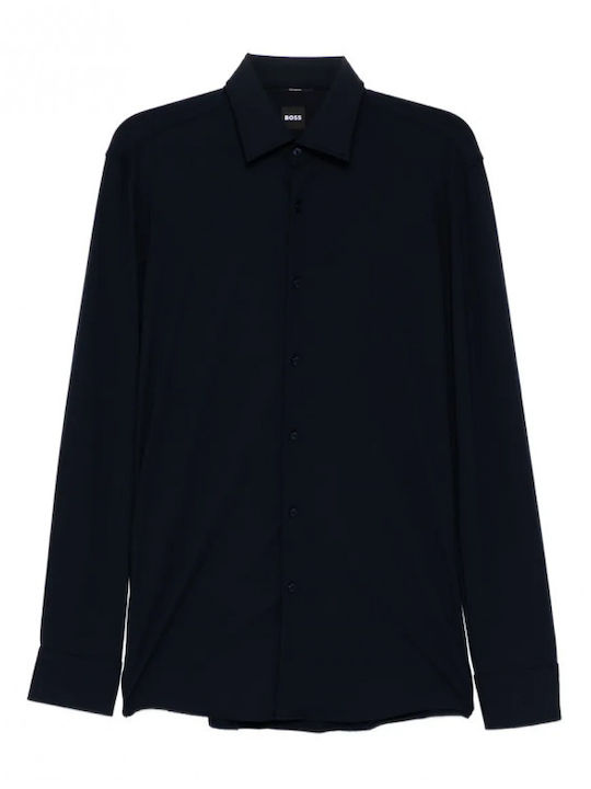 Μακρυμάνικo Πουκάμισο σε Στενή Γραμμή Dark Blue