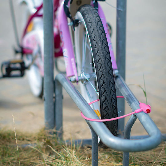 Relaxdays Bicycle Lock Set 1 Lock 2 Keys 70x1cm Pink Red