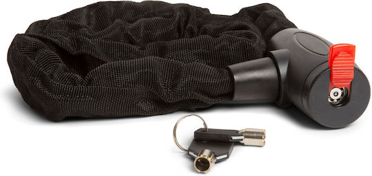 Bicycle Lock Steel Chain 8 Mm X 100 Cm Anti-theft 2 Keys Cut-resistant Black