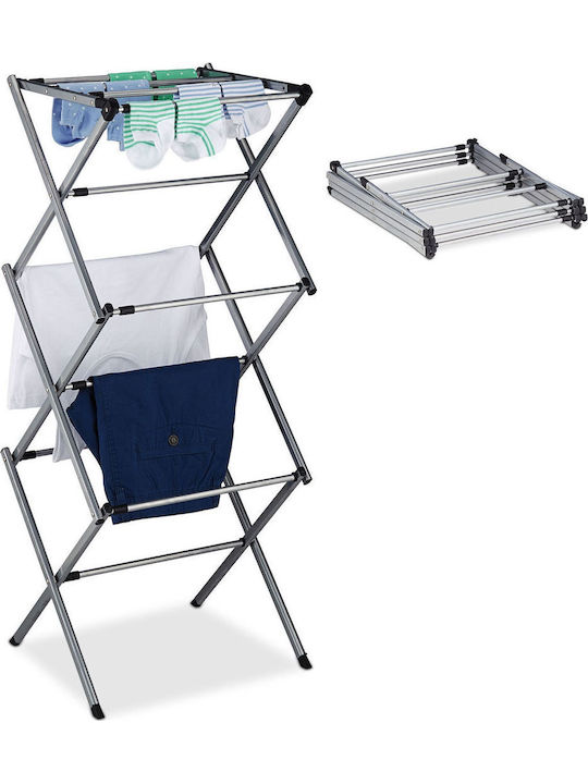 Relaxdays Klappbarer Boden-Kleiderständer Metallisch 105x73cm