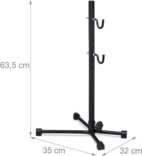 Relaxdays Adjustable Bicycle Storage Stand Black 63.5x32x35 Cm 30 Kg Capacity